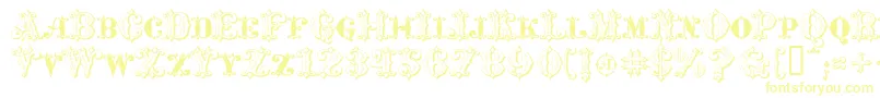 MavericksLuckySpades Font – Yellow Fonts on White Background