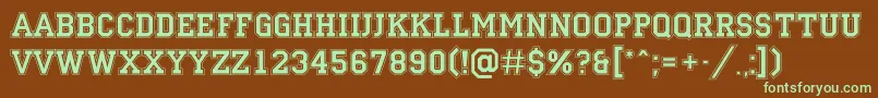 ACampusgrav Font – Green Fonts on Brown Background