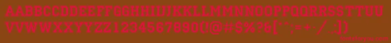 ACampusgrav Font – Red Fonts on Brown Background