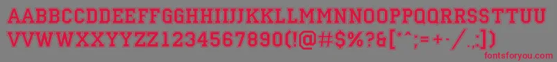 ACampusgrav Font – Red Fonts on Gray Background