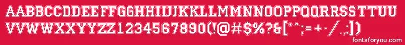 ACampusgrav Font – White Fonts on Red Background