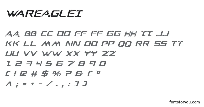 Wareaglei-fontti – aakkoset, numerot, erikoismerkit