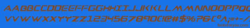 Wareaglei Font – Brown Fonts on Blue Background
