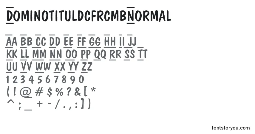 Czcionka DominotituldcfrcmbNormal – alfabet, cyfry, specjalne znaki