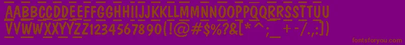 DominotituldcfrcmbNormal-Schriftart – Braune Schriften auf violettem Hintergrund