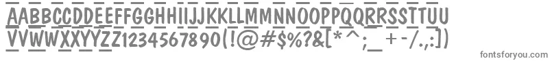 DominotituldcfrcmbNormal-fontti – harmaat kirjasimet valkoisella taustalla