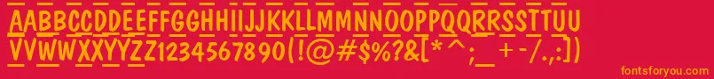 DominotituldcfrcmbNormal Font – Orange Fonts on Red Background