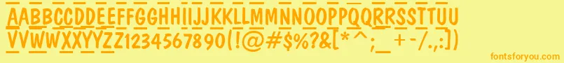 DominotituldcfrcmbNormal Font – Orange Fonts on Yellow Background