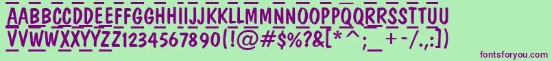 DominotituldcfrcmbNormal Font – Purple Fonts on Green Background