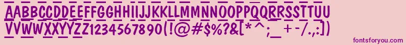 DominotituldcfrcmbNormal Font – Purple Fonts on Pink Background