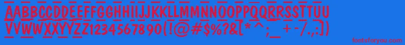 DominotituldcfrcmbNormal Font – Red Fonts on Blue Background