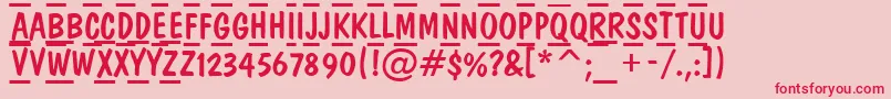 DominotituldcfrcmbNormal Font – Red Fonts on Pink Background