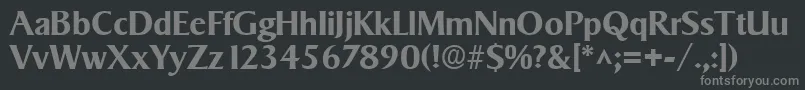 フォントSigvarBold – 黒い背景に灰色の文字