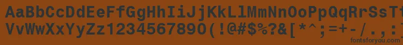 フォントMonospace821BoldBt – 黒い文字が茶色の背景にあります