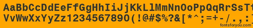 Czcionka Monospace821BoldBt – czarne czcionki na pomarańczowym tle