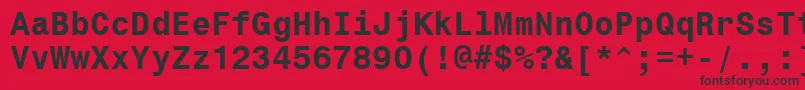 Monospace821BoldBt Font – Black Fonts on Red Background