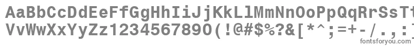 フォントMonospace821BoldBt – 白い背景に灰色の文字