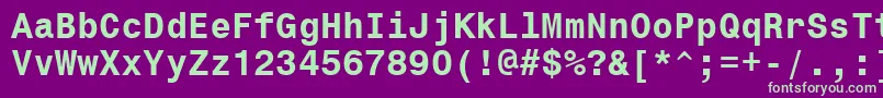 フォントMonospace821BoldBt – 紫の背景に緑のフォント