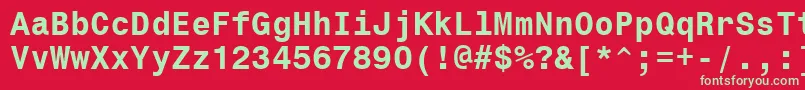 Monospace821BoldBt Font – Green Fonts on Red Background