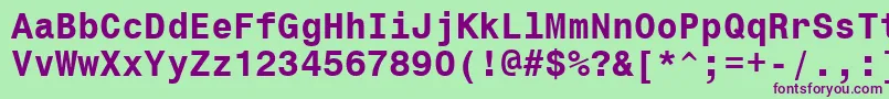 Monospace821BoldBt Font – Purple Fonts on Green Background