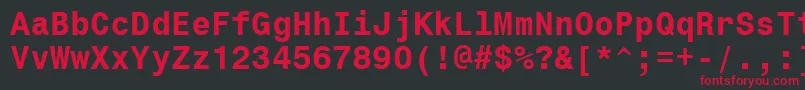 Monospace821BoldBt Font – Red Fonts on Black Background