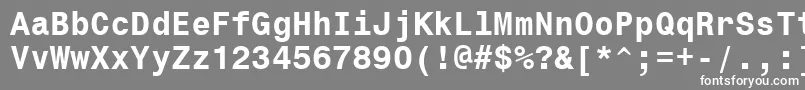 Czcionka Monospace821BoldBt – białe czcionki na szarym tle