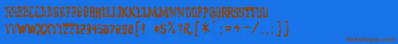 ModelWorker Font – Brown Fonts on Blue Background