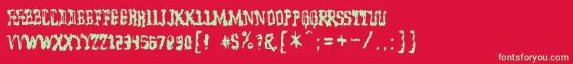 ModelWorker Font – Green Fonts on Red Background