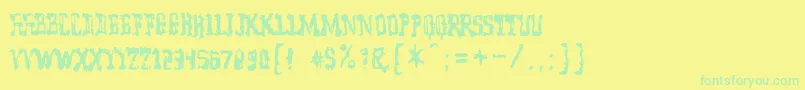 ModelWorker Font – Green Fonts on Yellow Background