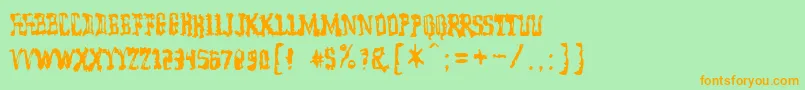 ModelWorker Font – Orange Fonts on Green Background