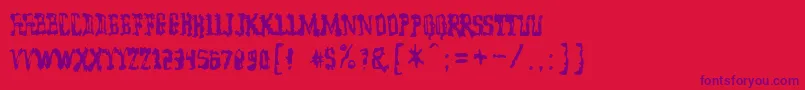 ModelWorker-Schriftart – Violette Schriften auf rotem Hintergrund