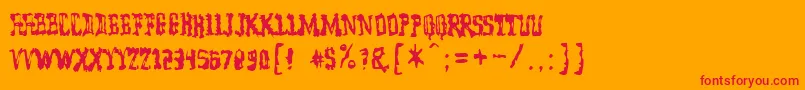 Fonte ModelWorker – fontes vermelhas em um fundo laranja