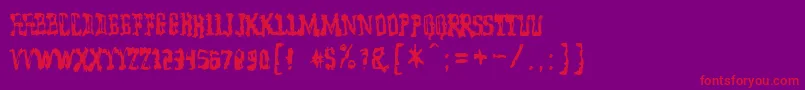 フォントModelWorker – 紫の背景に赤い文字
