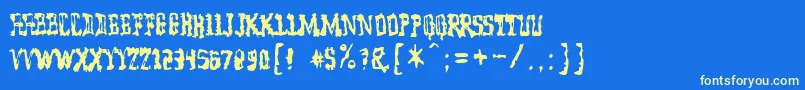 ModelWorker Font – Yellow Fonts on Blue Background