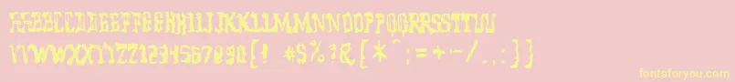 ModelWorker Font – Yellow Fonts on Pink Background
