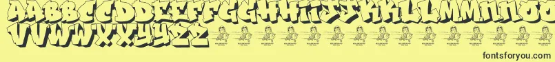 Fonte TheJacatra – fontes pretas em um fundo amarelo