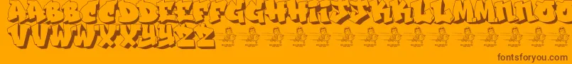Шрифт TheJacatra – коричневые шрифты на оранжевом фоне