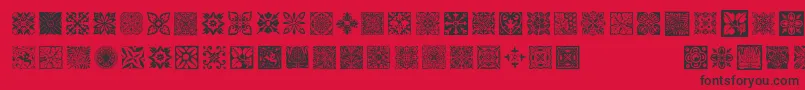 Freetiles Font – Black Fonts on Red Background