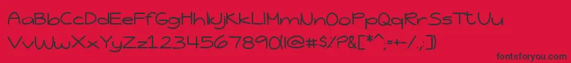 JessicaElaine Font – Black Fonts on Red Background