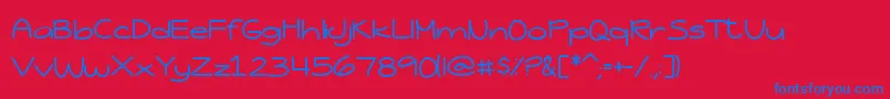 JessicaElaine Font – Blue Fonts on Red Background