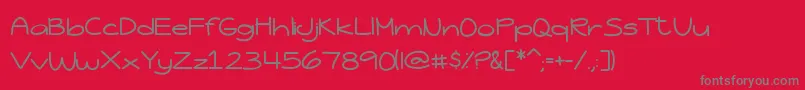 フォントJessicaElaine – 赤い背景に灰色の文字