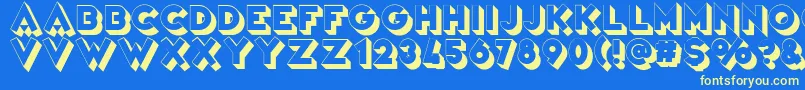 VarietРІRevue Font – Yellow Fonts on Blue Background