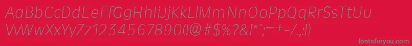RavennaserialXlightItalic Font – Gray Fonts on Red Background