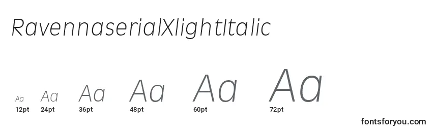 RavennaserialXlightItalic Font Sizes