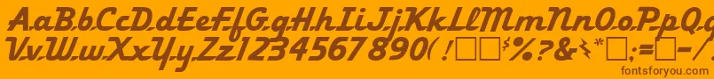 Ol54 Font – Brown Fonts on Orange Background