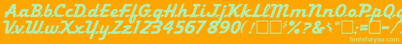 Ol54 Font – Green Fonts on Orange Background