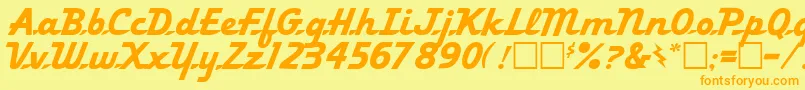 Ol54 Font – Orange Fonts on Yellow Background