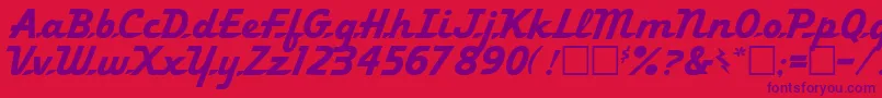 Ol54 Font – Purple Fonts on Red Background