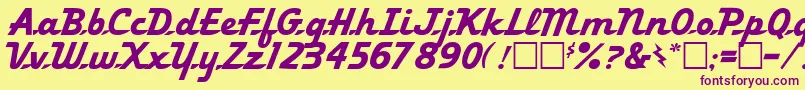 Ol54 Font – Purple Fonts on Yellow Background