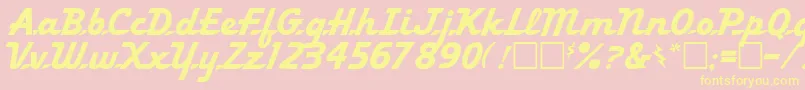 Ol54 Font – Yellow Fonts on Pink Background